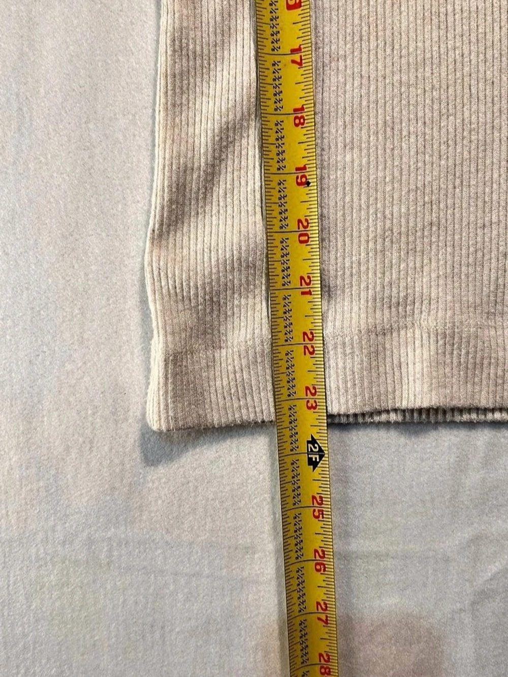LOFT Oatmeal Cream Ribbed Knit Henley Polo Sweater Top Academia Preppy Softgirl - Picture 10 of 11